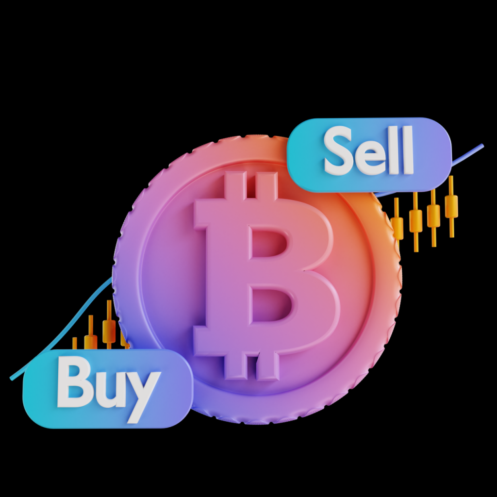 D illustration buy and sell bitcoin 9394575 PNG